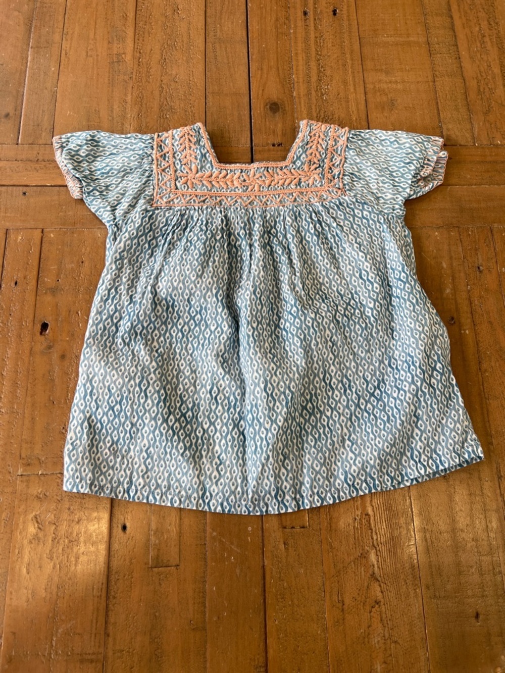 Baby cottons blue geometric embroidered Bohemia top and pants set kids 3 - Picture 6 of 11